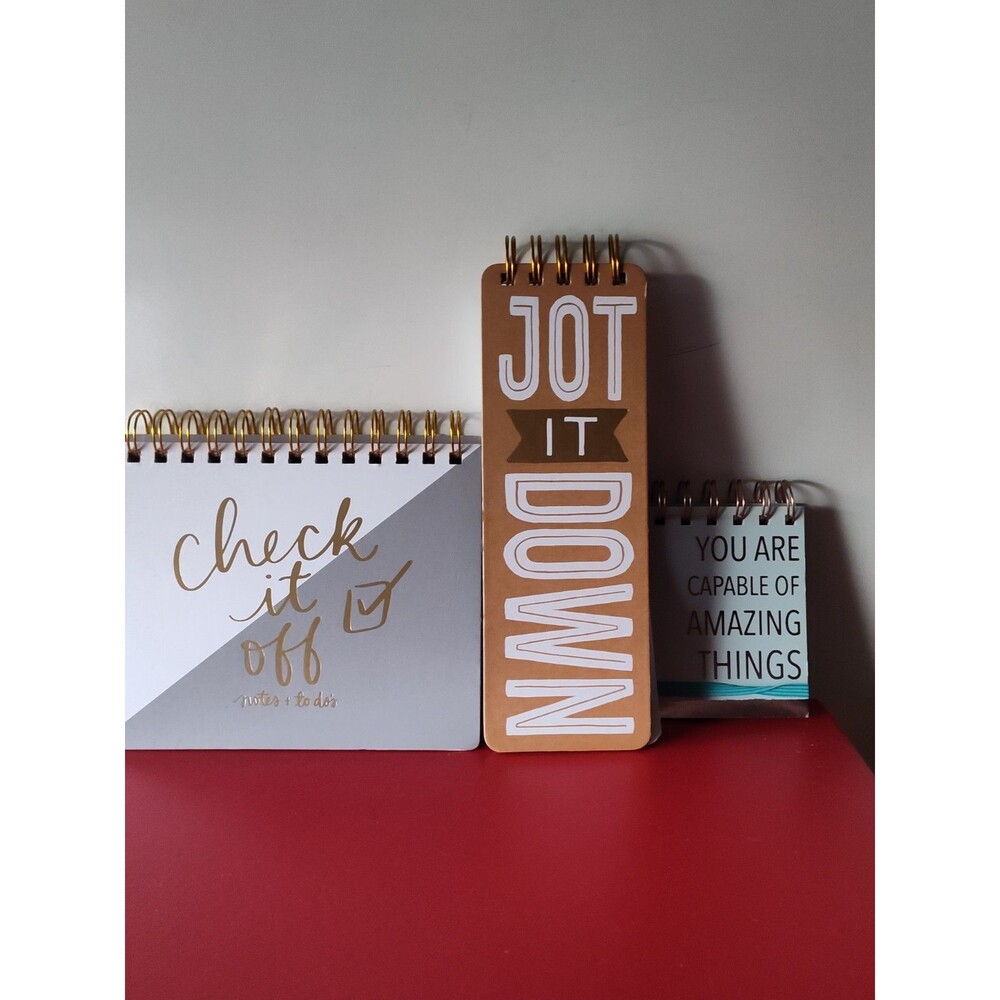 3 Note Pads Spiral Eccolo Lady Jayne Dayna Lee To Do List Goals